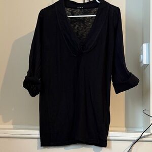 Splendid Black V-Neck Blouse